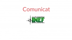 COMUNICAT | L&#039;activitat del Club Esportiu INEF Barcelona s&#039;atura pel COVID-19