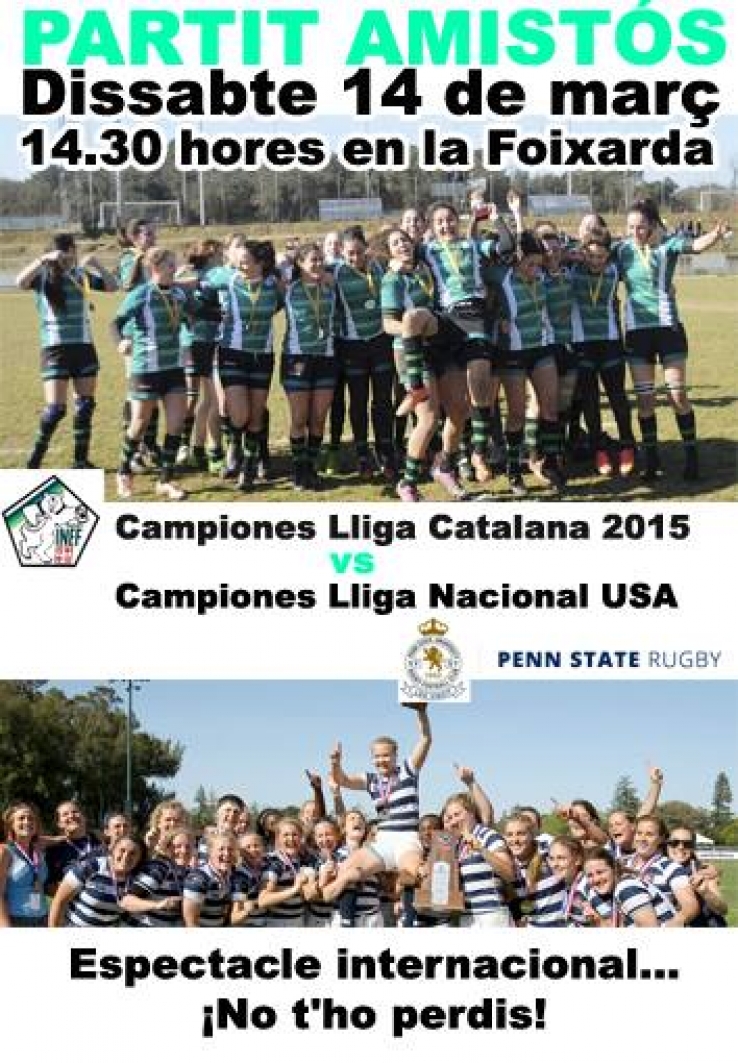 Partit amistós, lNEF Barcelona contra Penn State Rugby
