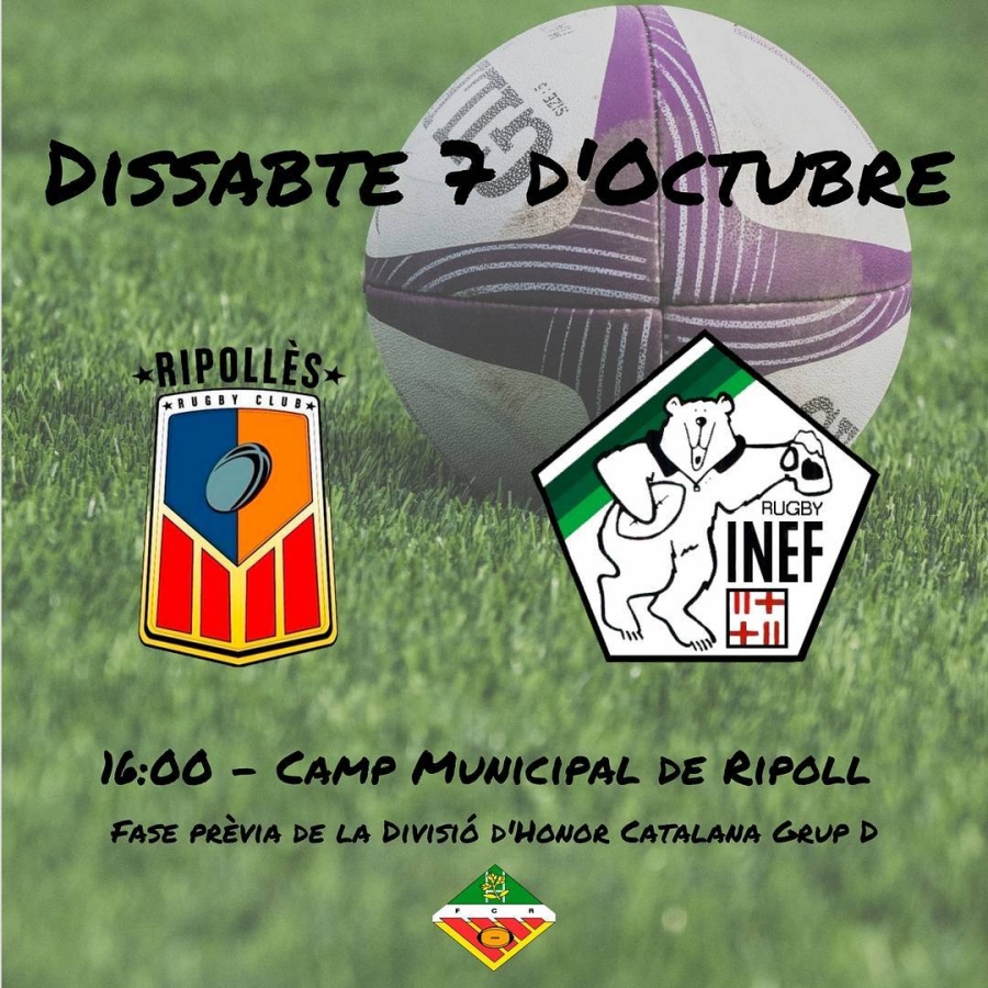 Ripollès RC vs INEF Rugbi Barcelona, 1ª jornada de la Lliga Catalana masculina